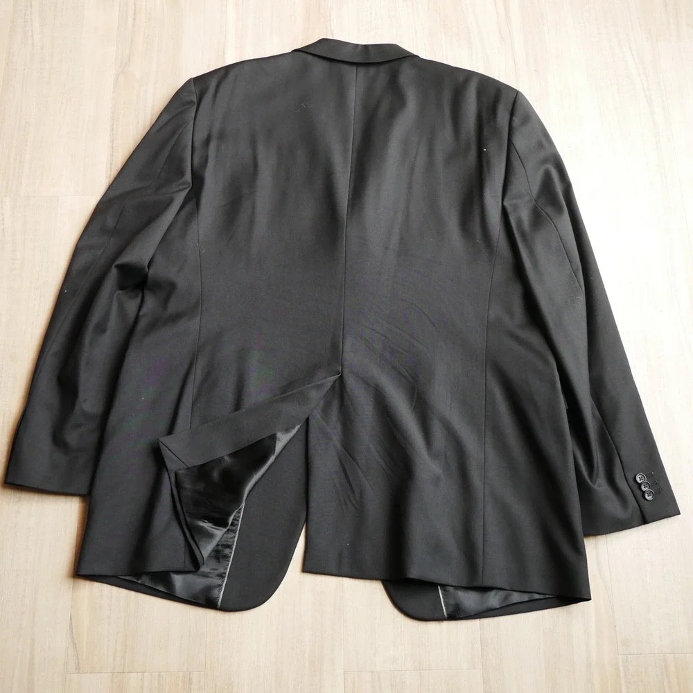 Banana Republic Modern Mens 46R Black 100% Wool 3-Button Suit Jacket Blazer